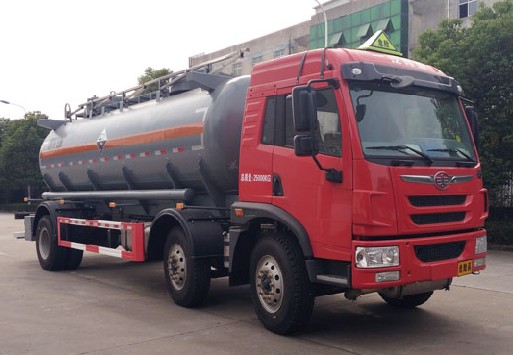 一汽青島解放小三軸腐蝕性物品罐式運輸車圖片